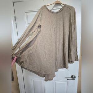 We The Free Beige Long Sleeve Top
